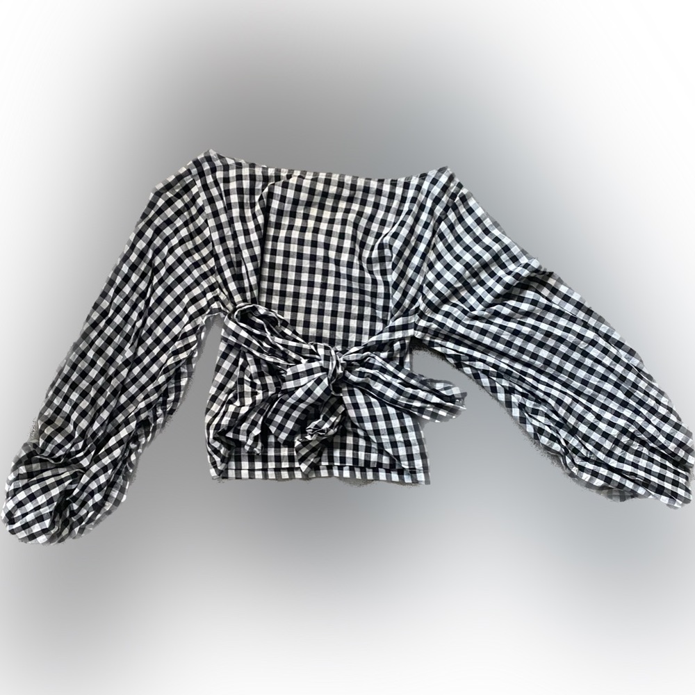 Gingham tie back top